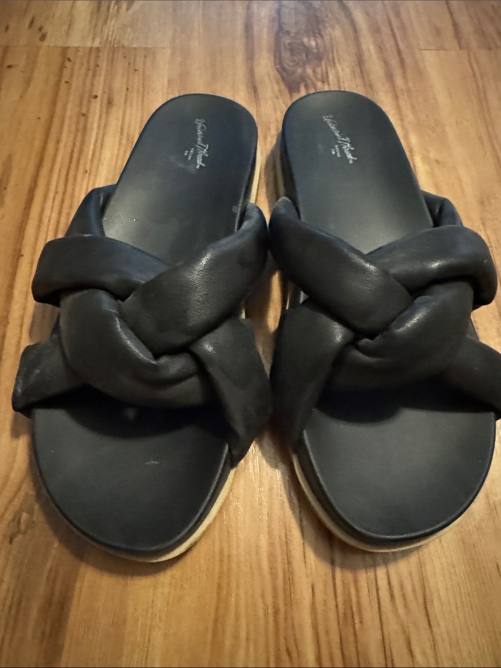 Universal Thread Black Braided Knot Slide Sandals - Women